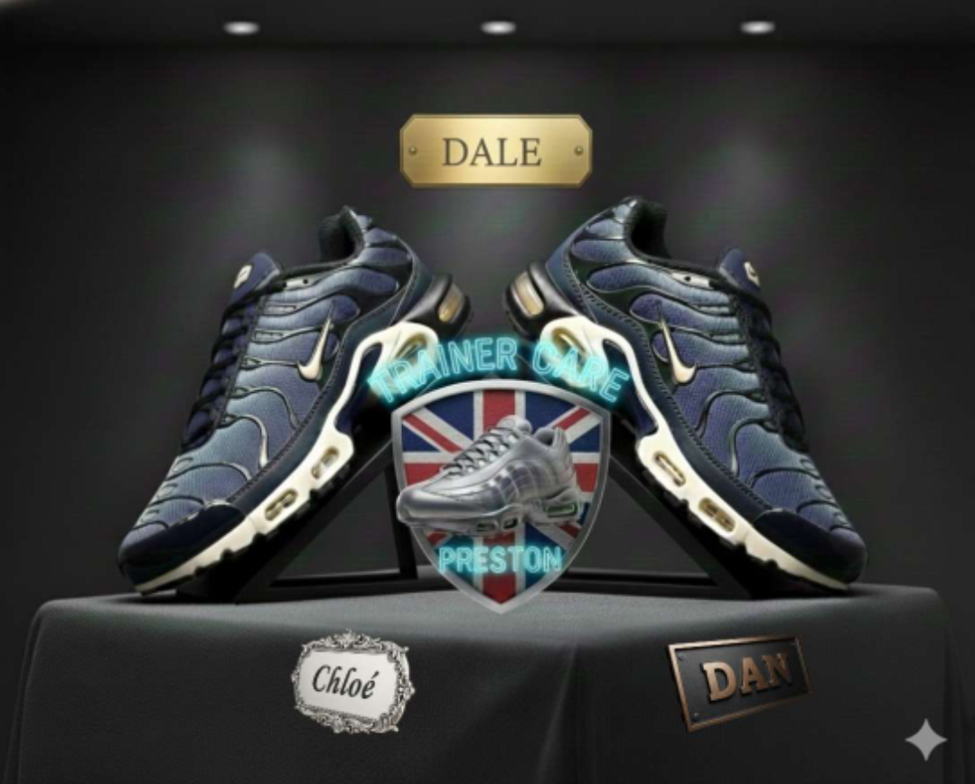 Close up on a pair of stylish, clean trainers